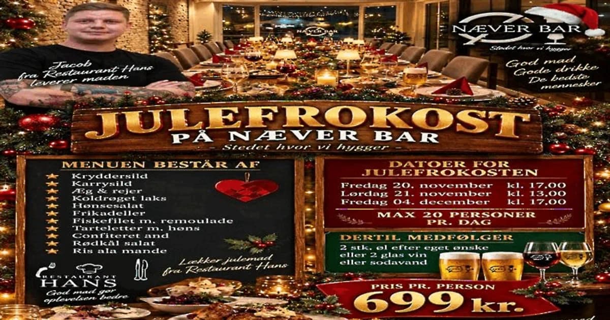 Julefrokost på Næver Bar 20 November