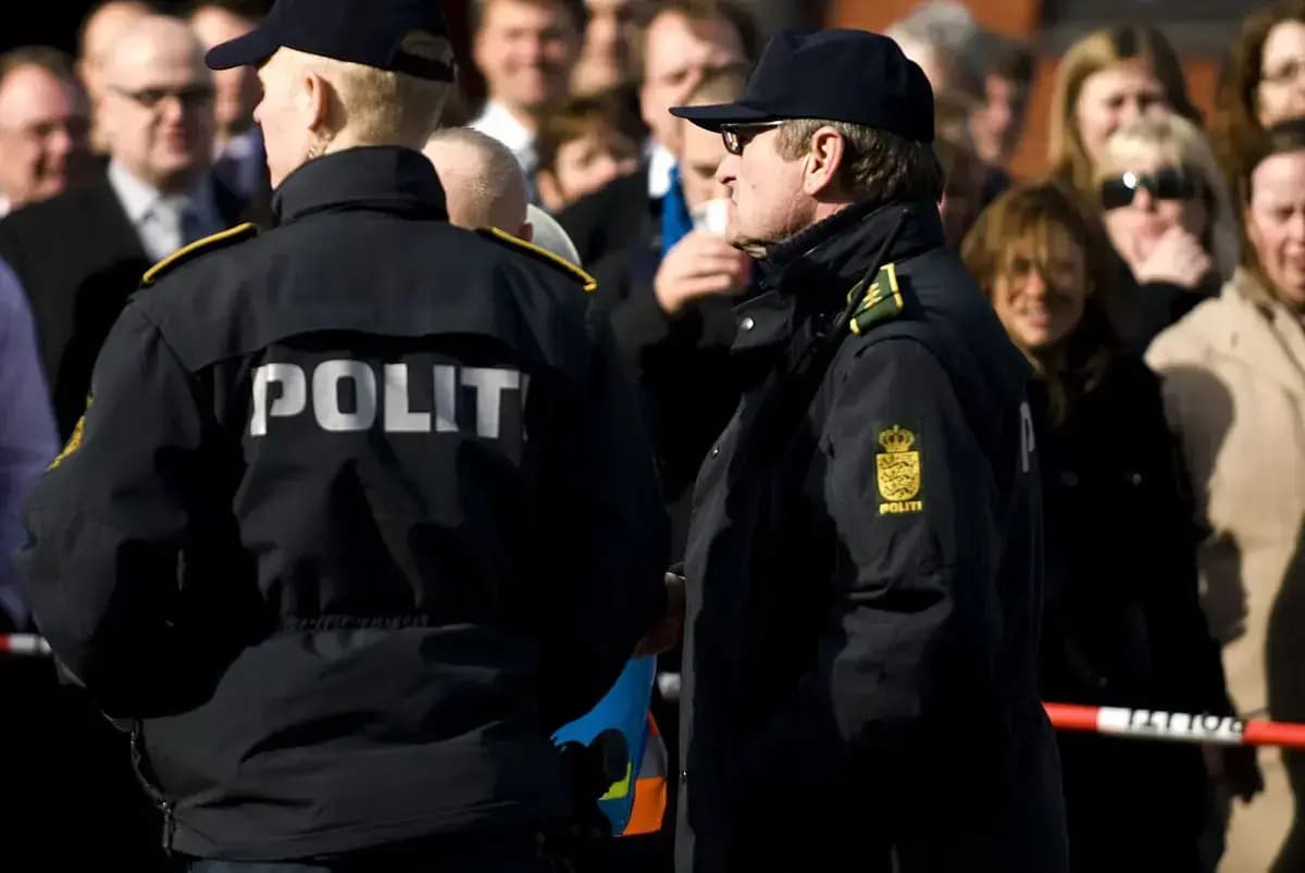 Danish police officers in uniform at a public gathering